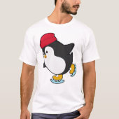 ペンギンアットアイススケートで滑るウィズハット Tシャツ (正面)