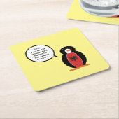 ペンギンアルバニア州旗トーク スクエアペーパーコースター (アングル)