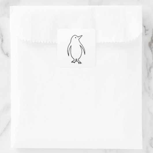 ペンギンアートオリジナルラインスケッチフレッシュとシンプル スクエアシール (バッグ)