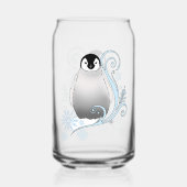 ペンギンアールヌーボー雪片 ガラス缶 (正面)