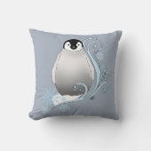 ペンギンアールヌーボー雪片 クッション (正面)