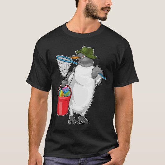 ペンギンイースターイースターエッグ魚釣り Tシャツ (正面)