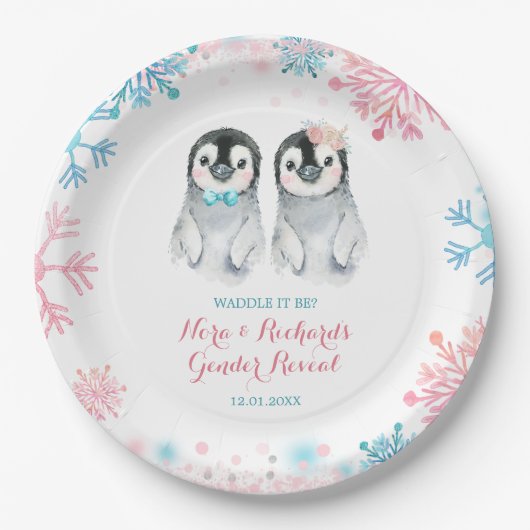 ペンギンウィンタージェンダーリビール紙プレート ペーパープレート (正面)