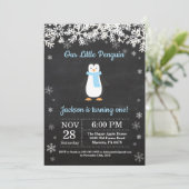 ペンギンウィンターボーイ誕生日招待状 招待状 (スタンド正面)