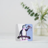 ペンギンウェイタークロシェ針糸の名刺 スクエア名刺 (スタンド正面)