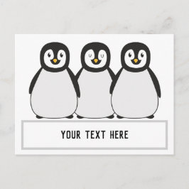ペンギンカスタム文字メッセージ ポストカード
