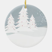 ペンギンカップルが可愛いクリスマスの飾り付けを愛する セラミックオーナメント (裏面)