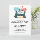 ペンギンカップル抱きしめ漫画婚約 招待状 (スタンド正面)