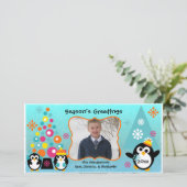 ペンギンカラフルズホリデーのグリーティングフォトカード シーズンカード (スタンド正面)