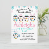 ペンギンガール誕生日招待状 招待状 (スタンド正面)