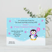 ペンギンガール誕生日招待状 招待状 (スタンド正面)