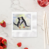 ペンギンキスをするズカクテル紙ナプキンス 縁ありカクテルナプキン (インサイチュ)