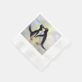 ペンギンキスをするズカクテル紙ナプキンス 縁ありカクテルナプキン (角)