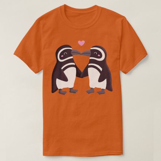 ペンギンキスをするズカップル Tシャツ (デザイン正面)