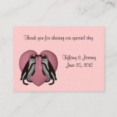 ペンギンキスをするズ結婚テーブル プレイスカード (裏面)