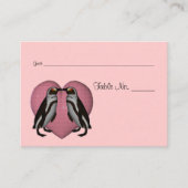 ペンギンキスをするズ結婚テーブル プレイスカード (正面)