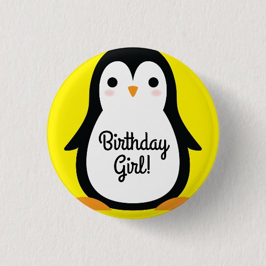 ペンギンキュート子供の誕生日パーティー 缶バッジ (正面)
