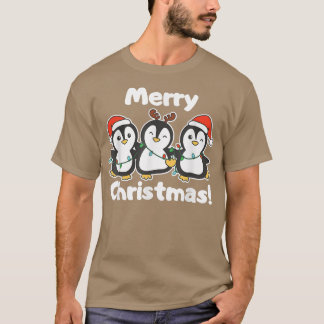 ペンギンクリスマスの動物かわいいペンギン Tシャツ