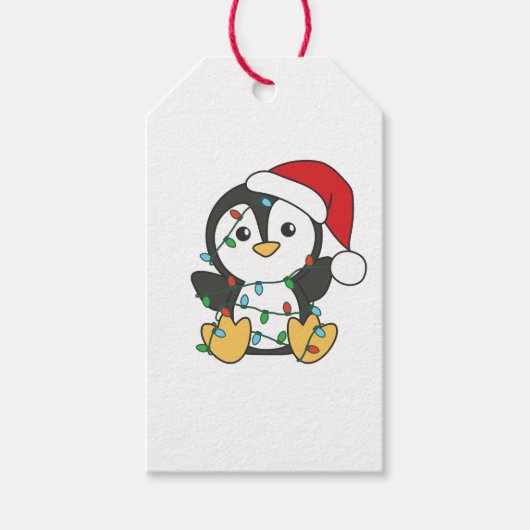 ペンギンクリスマスウィンターアニマルズホリデーペンギン ギフトタグ (正面)
