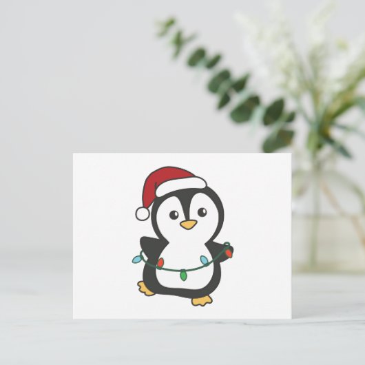 ペンギンクリスマスウィンターアニマルズホリデーペンギン シーズンポストカード (スタンド正面)