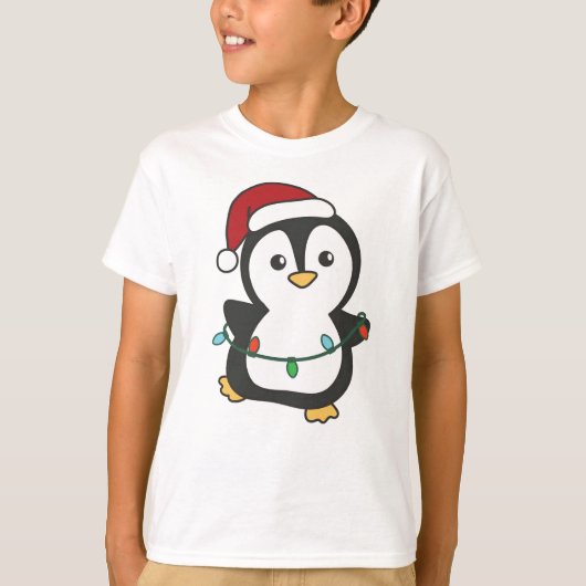 ペンギンクリスマスウィンターアニマルズホリデーペンギン Tシャツ (正面)
