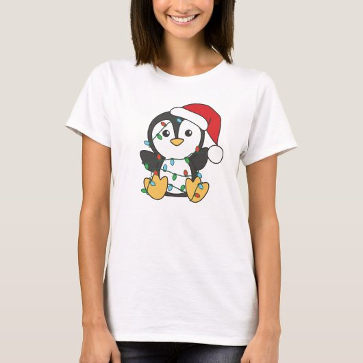 ペンギンクリスマスウィンターアニマルズホリデーペンギン Tシャツ (正面)