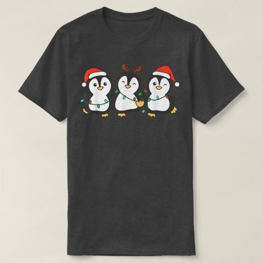 ペンギンクリスマスクリスマスツリー動物かわいいペン Tシャツ (デザイン正面)