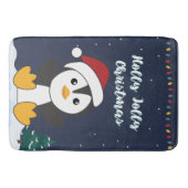 ペンギンクリスマススノーウィンターアニマルズペンギンこうもり バスマット (正面)