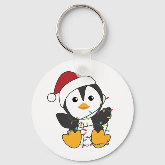 ペンギンクリスマススノーウィンターアニマルズペンギン鍵 キーホルダー (正面)