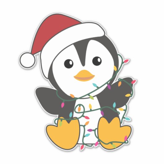 ペンギンクリスマススノーウィンターアニマルペンギン シール (正面)