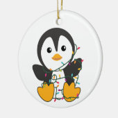 ペンギンクリスマススノーウィンターアニマルペンギン セラミックオーナメント (左)