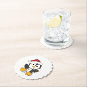 ペンギンクリスマススノーウィンターアニマルペンギン ペーパーコースター (インサイチュ)