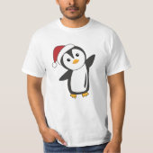 ペンギンクリスマススノーウィンターアニマルペンギン Tシャツ (正面)