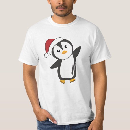ペンギンクリスマススノーウィンターアニマルペンギン Tシャツ (正面)