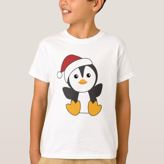 ペンギンクリスマススノーウィンターアニマルペンギン Tシャツ (正面)