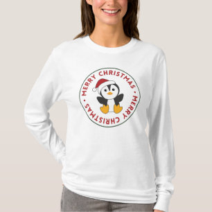 ペンギンクリスマススノーウィンターアニマルペンギン Tシャツ