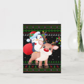 ペンギンクリスマスセータースタイル醜いサンタペンギンChri カード (正面)