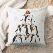 ペンギンクリスマスツリーおもしろいホリデーマンガ クッション (ブランケット)