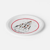 ペンギンクリスマスツリーおもしろいホリデーマンガ ペーパープレート (アングル)