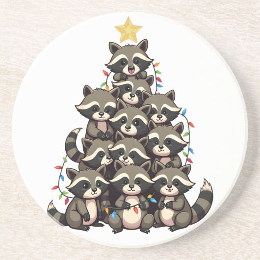 ペンギンクリスマスツリーメリークリスマスクリスマス コースター (正面)