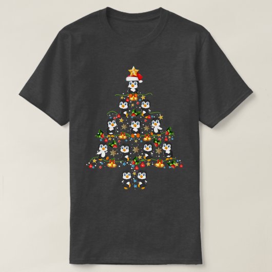 ペンギンクリスマスツリーメリークリスマスクリスマス Tシャツ (デザイン正面)