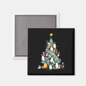 ペンギンクリスマスデイアイスバードアニマルサンタクロース マグネット (正面/裏面)