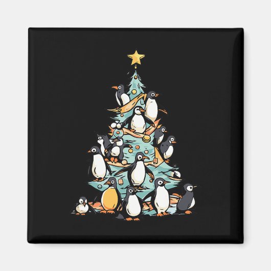ペンギンクリスマスデイアイスバードアニマルサンタクロース マグネット (正面)