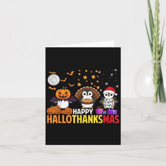 ペンギンクリスマスハロウィーンの衣装ハッピーハロタ カード (正面)