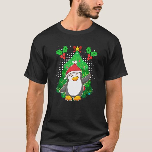 ペンギンクリスマスペンギンもみの木 Tシャツ (正面)