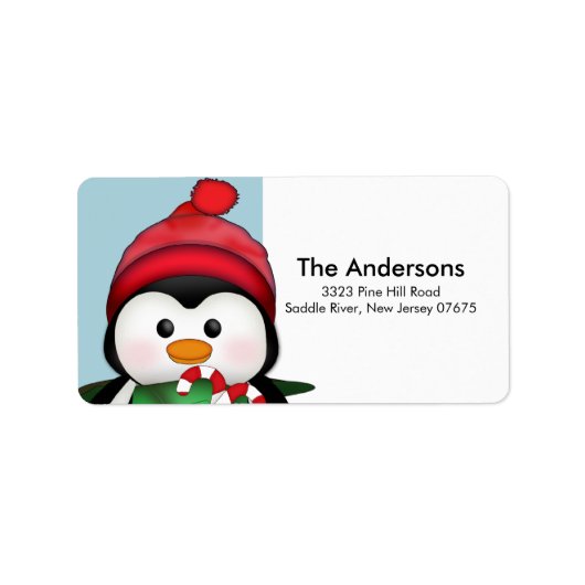 ペンギンクリスマスホリデイ差出人住所ラベル ラベル (正面)