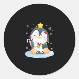 ペンギンクリスマスメリークリスマス ラウンドシール