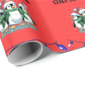 ペンギンクリスマスラッピング紙 ラッピングペーパー (ロールコーナー)