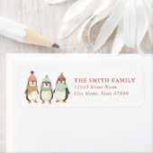 ペンギンクリスマス差出人住所ラベル ラベル (インサイチュ)