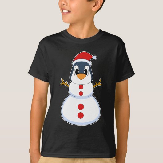 ペンギンクリスマス雪だるま Tシャツ (正面)